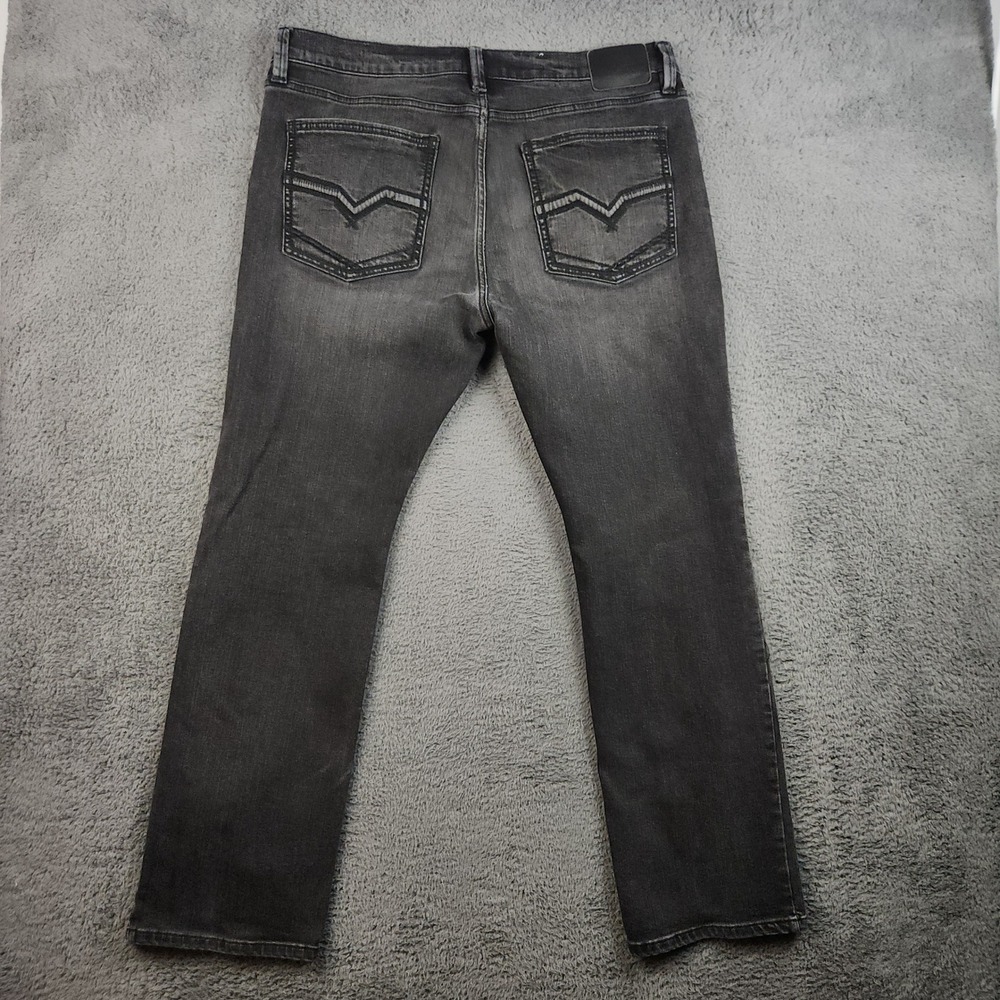 Moonshine Spirit 120 Proof Slim Straight Black 5 Pocket Stretch Jeans Mens 38x32 - Picture 2 of 11